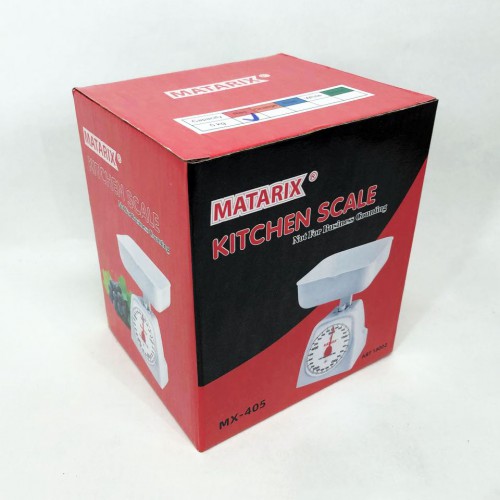 Ваги кухонні механічні MATARIX MX-405 5 кг, ваги для зважування продуктів. Колір: червоний