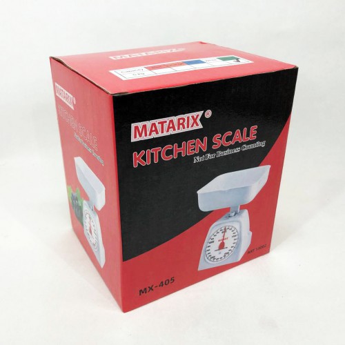 Ваги кухонні механічні MATARIX MX-405 5 кг, ваги для зважування продуктів. Колір: зелений