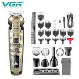 Набір для стрижки VGR 8 в 1 V-103, 19 насадок, Машинка для стрижки для дому, Машинка для стрижки чоловіча