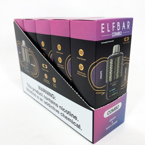 ELF BAR COMBO 25000. Перемикання смаків. Виноград / Мускатний Виноградк (Grape / Mary Power)