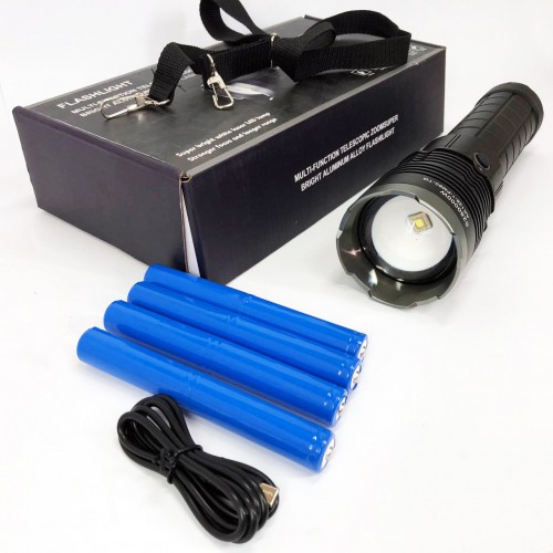 Ліхтар ручної моделі Police AK138-1 WHITE LASER LED PM60-TG 8х18650, USB-зарядка, Power Bank, зум