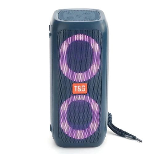 Портативна колонка TG333 2x5W з RGB підсвічуванням, гучна блютуз колонка. Колір: синій