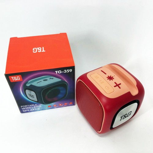 Портативна Bluetooth колонка TG359 7W з RGB підсвічуванням, Гучна блютуз колонка. Колір: червоний
