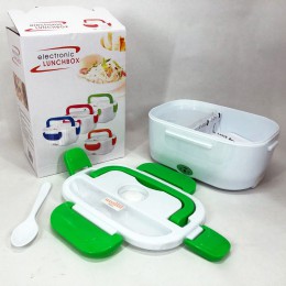 Ланч бокс електричний з підігрівом Lunch Heater 220 V Pro, Термос для їжі для дітей. Колір: зелений
