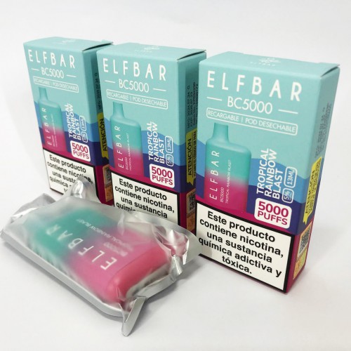 Elf Bar BC5000 5%. Тропічний веселковий вибух (Tropical Rainbow Blast)