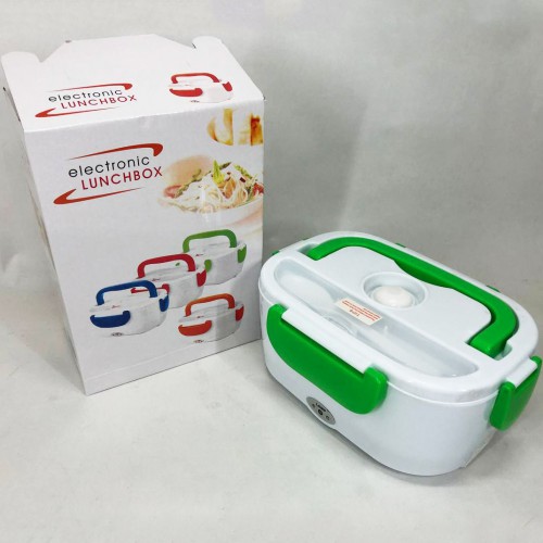 Ланч бокс електричний з підігрівом Lunch Heater 220 V Pro, Термос для їжі для дітей. Колір: зелений