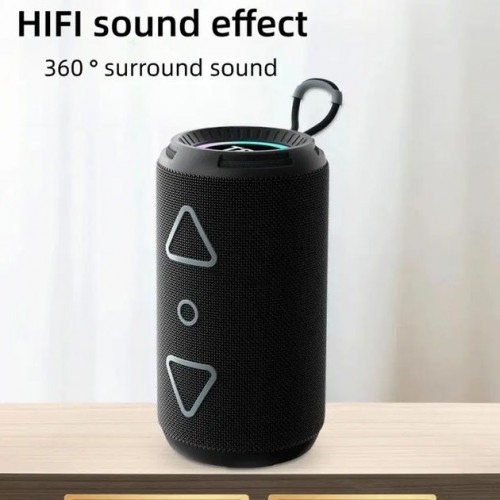 Bluetooth колонка портативна TG656 FM-радіо, акумуляторна колонка для музики. Колір: чорний