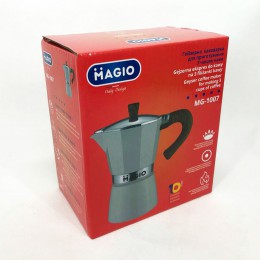Гейзерна кавоварка Magio MG-1007 150 мл, гейзерна кавоварка з нержавіючої сталі, кавоварка для дому
