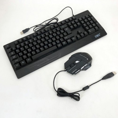 Клавіатура+мишка UKC з LED підсвічуванням від USB M-710, клавіатура ігрова з підсвічуванням та мишкою
