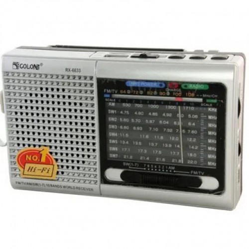 Портативна стовпчик радіо MP3 USB Golon RX-6622. Колір: срібний