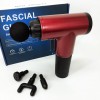 Акумуляторний масажер Fascial Gun KH-320 портативний ручний ударний м'язовий пістолет 4 насадки червоний