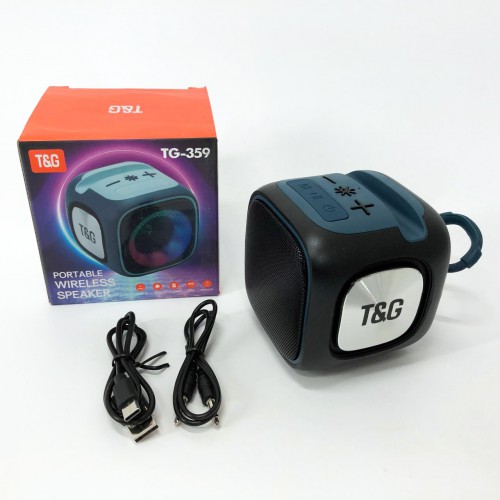 Портативна Bluetooth колонка TG359 7W з RGB підсвічуванням, гучна колонка для вечірки. Колір: чорний