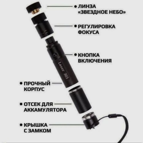 Лазерна указка Green Laser Pointer JD-303, Лазери із зеленим променем лазера, Лазерна указка брелок