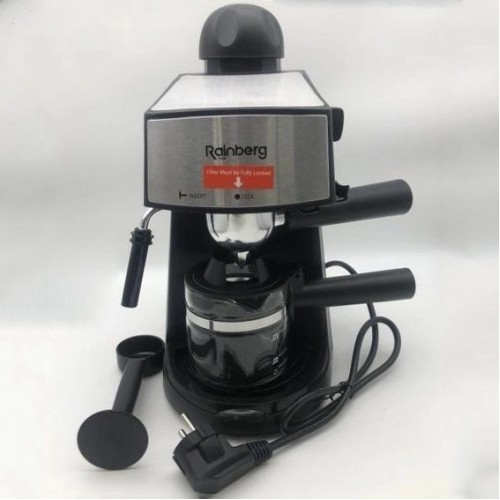 Кавомашина Rainberg RB-8111 кавоварка ріжкова з капучинатором 2200W Espresso, маленька кавоварка