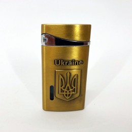 Турбо запальничка, кишенькова запальничка "Ukraine" 325, незвичайна запальничка, вітрозахисна. Колір: золотий