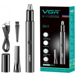 Тример для носа та вух VGR V-615, Тример для вусів, Електробритва з насадками для бороди
