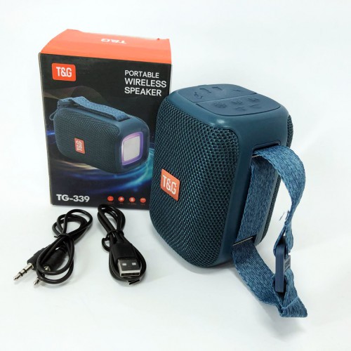 Портативна Bluetooth колонка TG339 5W з RGB підсвічуванням, Bluetooth колонка для вулиці. Колір: синій