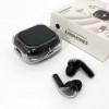 Бездротові вакуумні навушники TWS з дисплеєм LED, вологозахист IPx4 Bluetooth 5.4 з кейсом. Колір: чорний