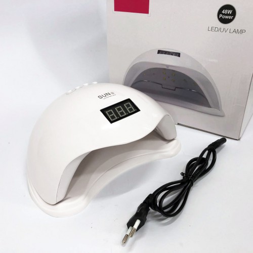 Лампа SUNUV SUN 5 PLUS 48W WHITE UV/LED для полімеризації, Професійна лампа для нігтів з таймером