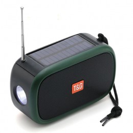 Bluetooth-колонка TG632 з радіо, ліхтарем, сонячною батареєю та гучномовцем. Колір: зелений