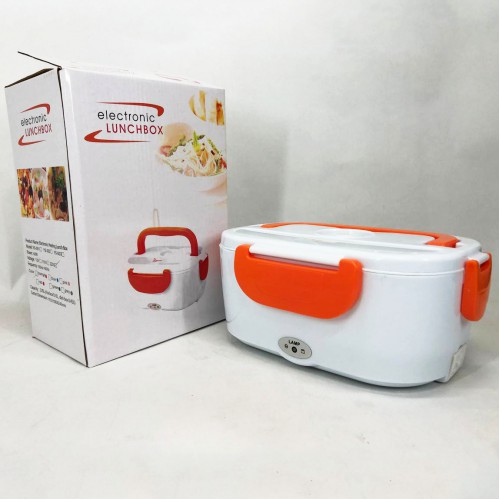 Ланч бокс електричний із підігрівом Lunch Heater 220V Pro, контейнер для їжі з відсіками. Колір: помаранчевий