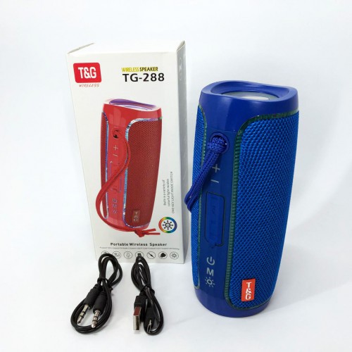 Портативна колонка Bluetooth з LED підсвічуванням TG288 бездротова колонка портативна потужна. Колір: синій