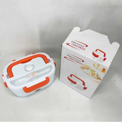Ланч бокс електричний із підігрівом Lunch Heater 220V Pro, контейнер для їжі з відсіками. Колір: помаранчевий