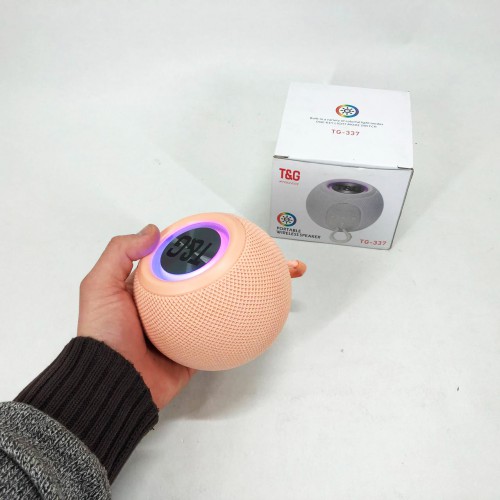 Бездротова потужна колонка TG337 з Bluetooth, RGB-підсвічуванням та радіо. Колір: рожевий