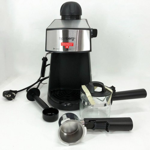Кавомашина Rainberg RB-8111 кавоварка ріжкова з капучинатором 2200W Espresso, маленька кавоварка