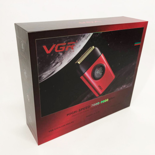 Електробритва VGR V-378 RED шейвер, подвійне лезо + триммер, регулювання потужності 7000-9000 RPM