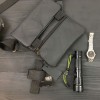 Набір 2В1. Шкіряна сумка з кобурою + ліхтарик професійний POLICE BL-X71-P50