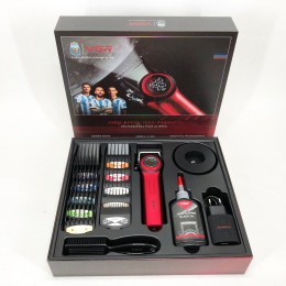 Професійна машинка для стрижки волосся VGR V-001 RED з дисплеєм 9000 об та 10 насадками (1,5-24 мм)