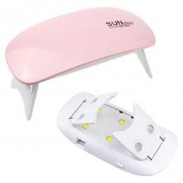 Лампа для сушіння гель лаків 6W LED UF SUN mini, Лампа для сушіння гель-лаку вдома. Колір: рожевий