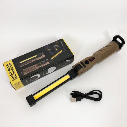 Світлодіодний ліхтар Power Bank кемпінг WL-08 XPE+COB, червоний+білий+жовтий, магніт, гачок
