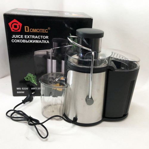 Електричний соковитискач Domotec MS-5220/3513 2 швидкості віджиму 600 W, соковитискач для моркви