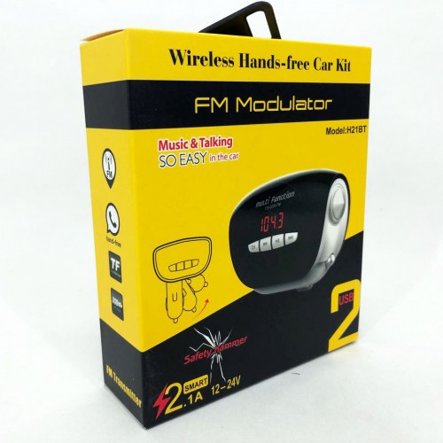 Автомобільний Трансмітер FM модулятор MOD, Usb трансмітер, FM модулятор з акумулятором. H21 BT