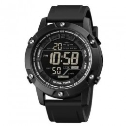 Годинник наручний чоловічий SKMEI 1762BK BLACK, Чоловічий армійський водостійкий тактичний годинник. Колір: чорний