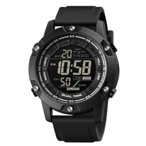 Годинник наручний чоловічий SKMEI 1762BK BLACK, Чоловічий армійський водостійкий тактичний годинник. Колір: чорний