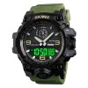 Годинник наручний чоловічий SKMEI 1586AG ARMY GREEN, чоловічий армійський водостійкий тактичний. Колір: зелений