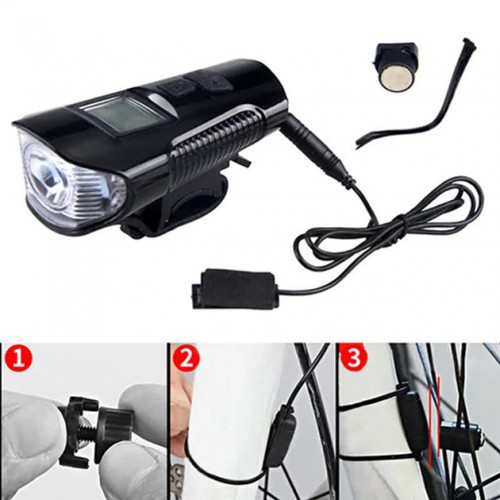 Велофара з комп'ютером та сигналом Waterproof XA-585-T6+2LED з виносною кнопкою, Фара велофара