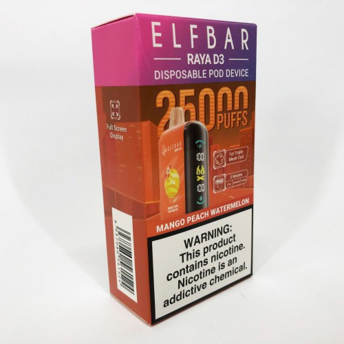 Elf Bar Raya D3 25000. Манго Персик Кавун (Mango Peach Watermelon)