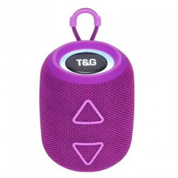 Портативна колонка TG655 5W з RGB підсвічуванням та ремінцем, Акумуляторна для музики. Колір: фіолетовий