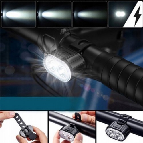 Велоліхтар акумуляторний передній та задній ZH-078-2LED ліхтар + STOP-14SMD, Стоп-сигнал на задню раму