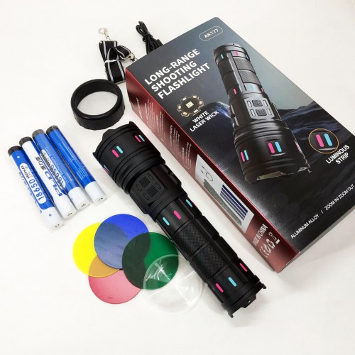 Ліхтар AK177-WHITE LASER LED PM60-TG, Топ-ліхтарик ліхтарик світлодіодний акумуляторний портативний