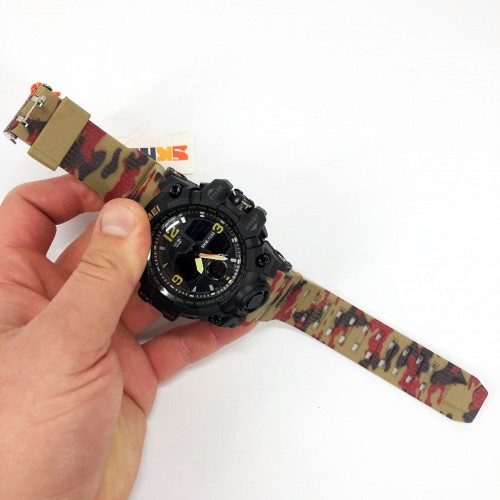 Годинник наручний чоловічий SKMEI 1155BAG RED CAMO, брендовий чоловічий годинник. Колір: червоний камуфляж
