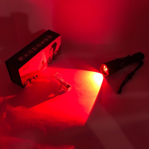 Ліхтар ручний акумуляторний PLD-11-4XPE(RGB), Кишеньковий ліхтар із usb зарядкою, Тактичний ліхтар police
