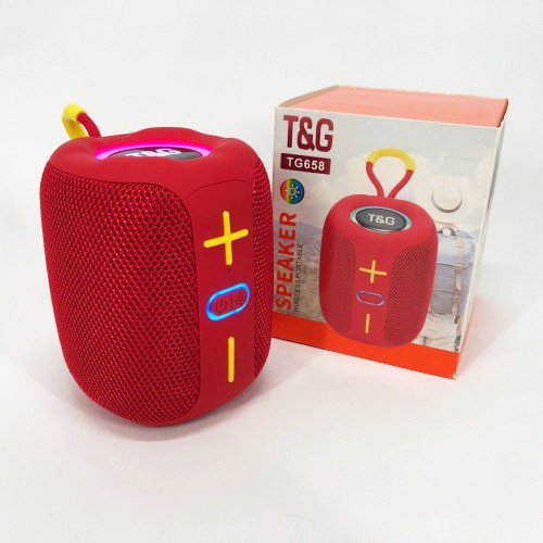 Портативна Bluetooth колонка TG658 8W з RGB підсвічуванням, колонка для вечірки. Колір: червоний