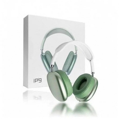 Бездротові навушники Bluetooth P9 STEREO навушники для музики для спорту з шумозаглушенням. Колір: зелений