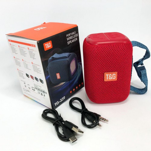 Портативна Bluetooth колонка TG339 5W з RGB підсвічуванням, Гучна блютуз колонка. Колір: червоний